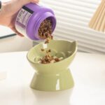 gamelle anti glouton inclinée chat pour croquettes