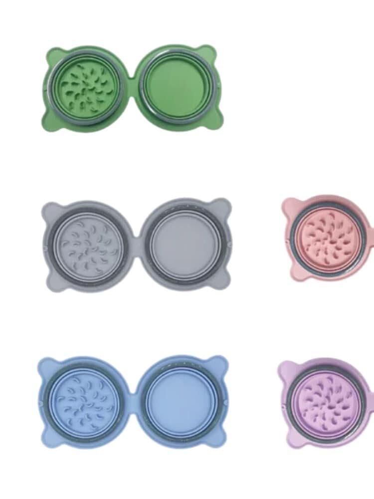 gamelle pliable anti glouton double pour chiens et chats