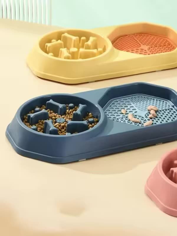 Gamelle Anti-Glouton Chien Double pour chien et chat