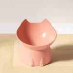 gamelle chat surélevée plastique rose