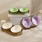 gamelle chien plastique double pour animaux