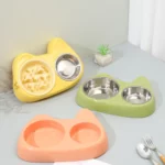 gamelle anti-glouton chat double pour chien et chat