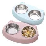 gamelle chat double inox pour animal