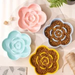 Gamelle Anti-Glouton Chien Fleur pour chien et chat