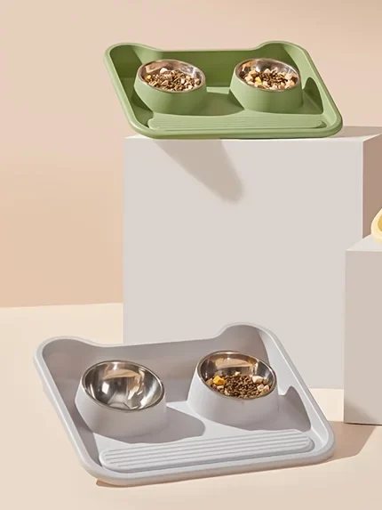 Gamelle Chat Plastique Double pour animaux