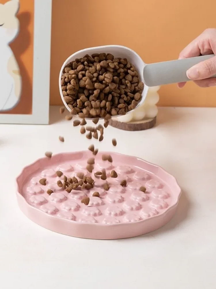 gamelle anti glouton relief patte pour chiens et chats