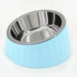 Gamelle Chien Inox Inclinée bleu