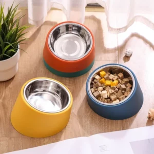 gamelle chat inox inclinée pour chien et chat