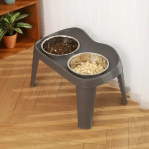 gamelle double inox surélevée pour chiens