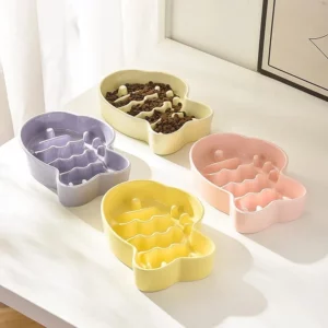 gamelle anti-glouton chien poisson pour chien et chat