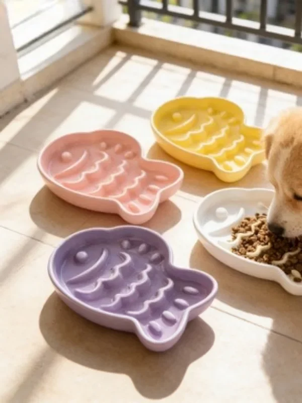 Gamelle Anti-Glouton Chien Poisson pour animaux