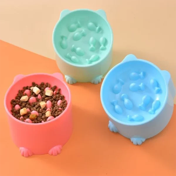 Gamelle anti glouton pour chat en forme de poisson