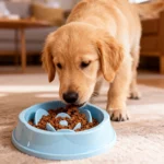 gamelle anti glouton chat rose pour chiens et chats