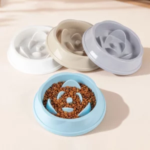 gamelle anti glouton chat rose pour chien et chat