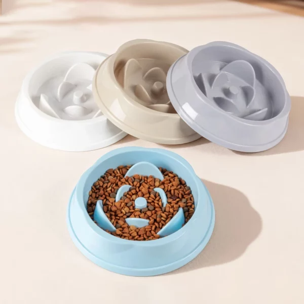 gamelle anti glouton chat rose pour chien et chat