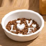 gamelle anti glouton chien amour pour chien et chat