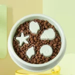 gamelle anti glouton chien coquillage pour chiens et chats
